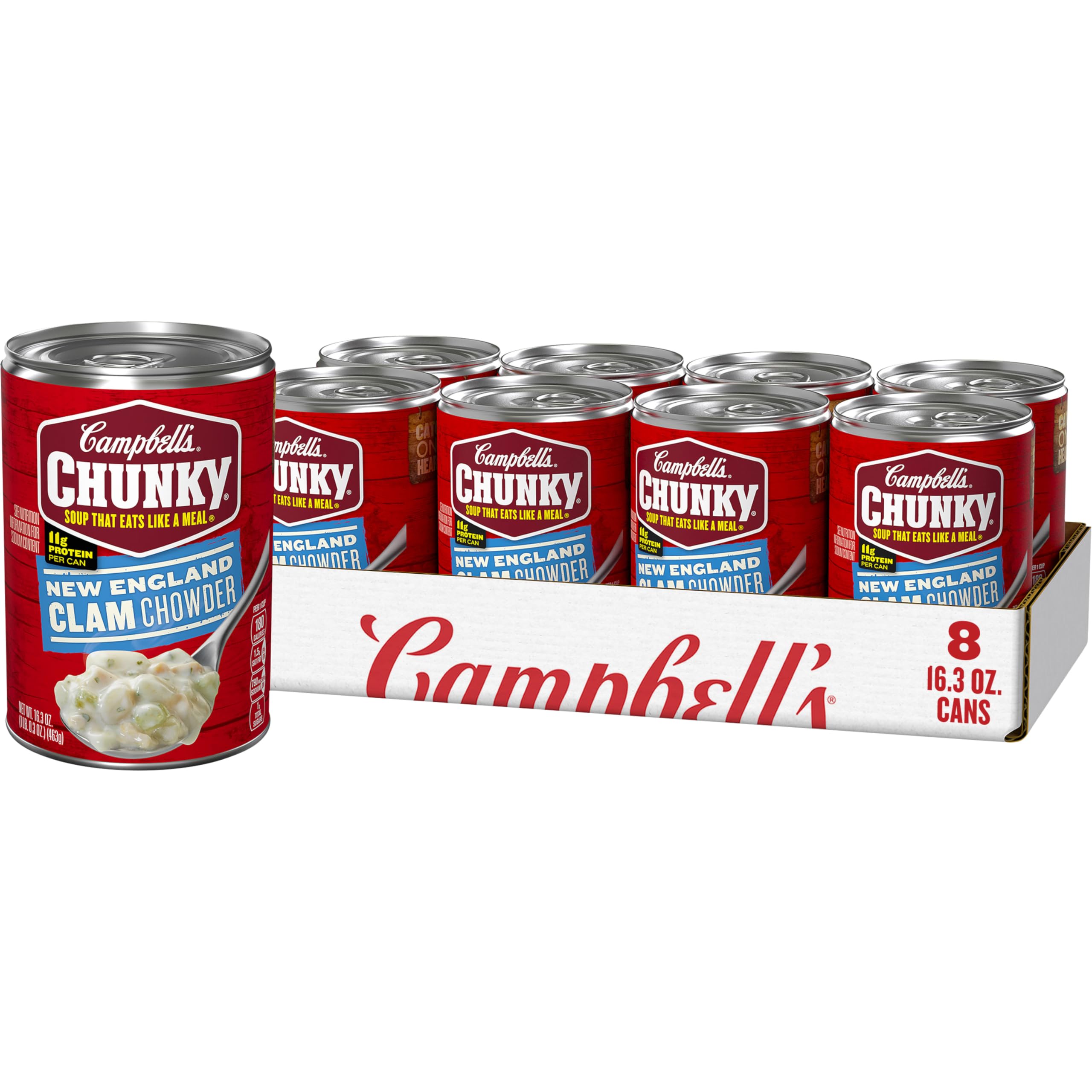 Campbell's Chunky Soup New England Clam Chowder 16.3 Oz Can (Case